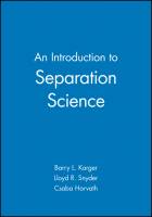 Introduction to Separation Science